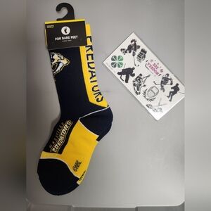 For Bare Feet Navy and Yellow Predators Socks With Stickers!
